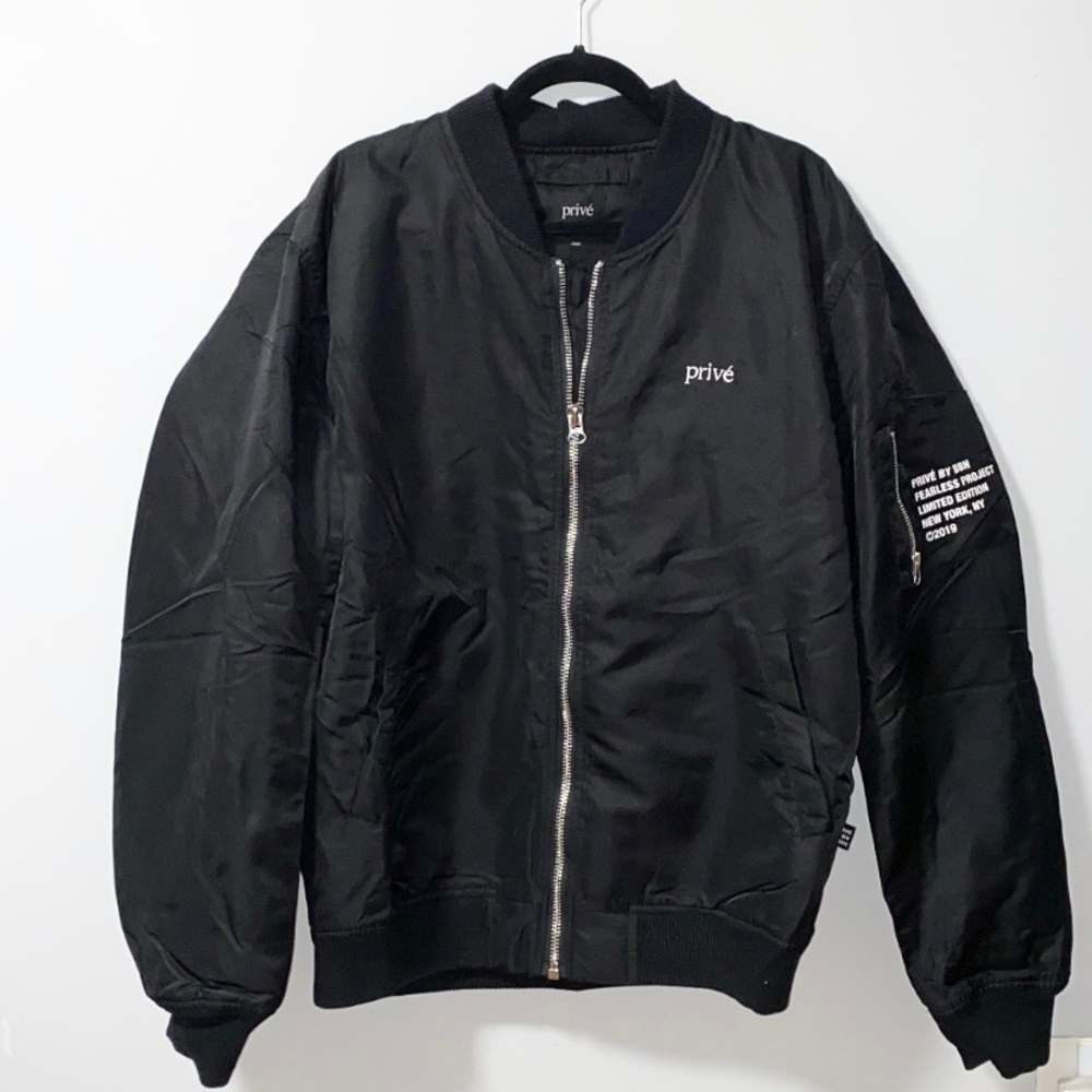 Prive Black Bomber Jacket Size XL